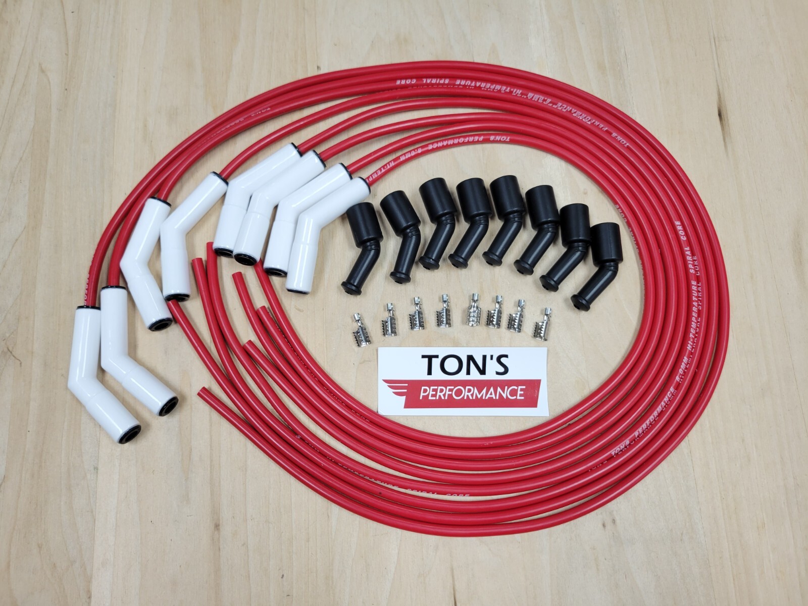 Ton's Spark Plug Wires V8 UNIVERSAL Ford/Chevy Small/Big Block - HEI O Socket Type