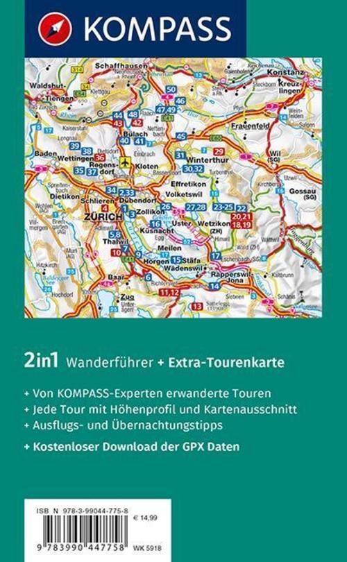 Thumbnail - Kompass Wanderführer Zürich, Zürichsee, 50 Touren - Franz Wi ...