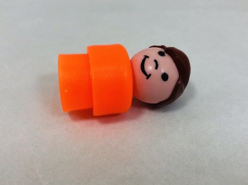 Vintage Little People Boy Orange Body Brown Hair Fisher Price - Picture 7 of 8
