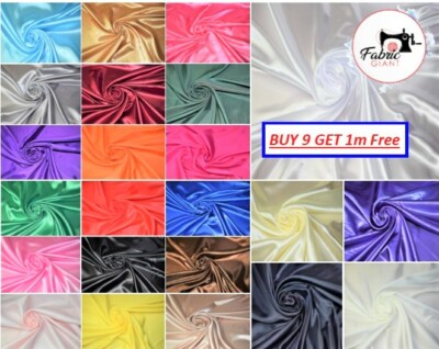 Seidiger Satin Stoff Kleid Handarbeit Stoff Uni Luxus Hochzeit Material 150 cm breit