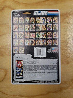 GI Joe Fast Draw 1987 Full Cardback Card Back File Card