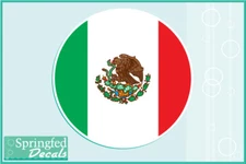 MEXICAN FLAG ROUND Vinyl Decal Car Truck Window Sticker CUSTOM SIZES Mexico