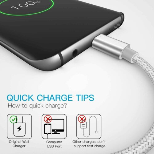 2 Pack Fast Charging Cord Type C Cable USB-C For Samsung Galaxy A10E A20 A50 - Picture 2 of 17