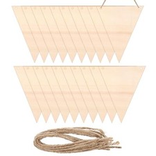 Hanging Wood Sign with Rope Triangle Shape Wooden Label 4.7"x4" Blank Wooden ...