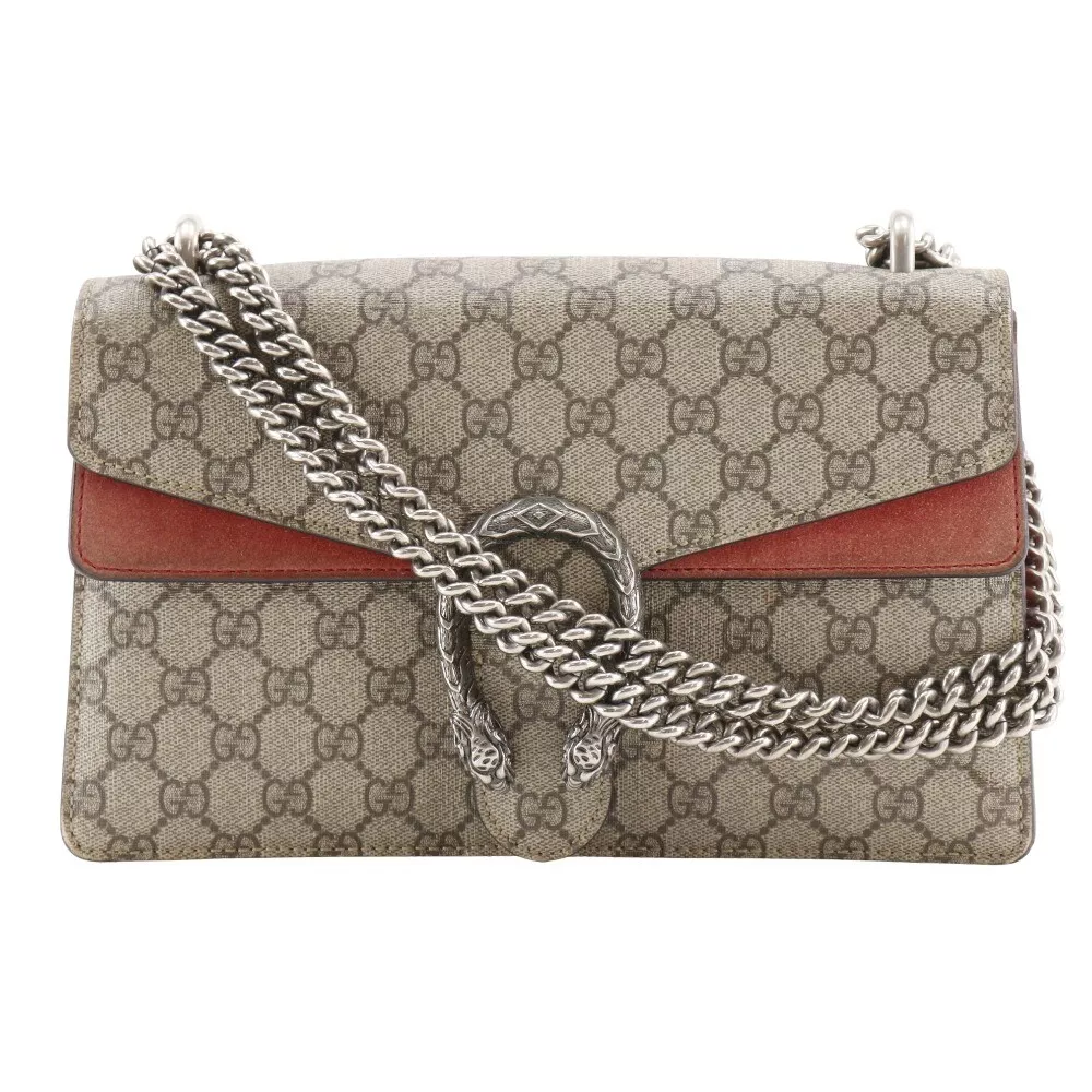 GUCCI Duonisos Sac à Bandoulière 400249 ChainShoulder Marron GG Supreme Toile/S...