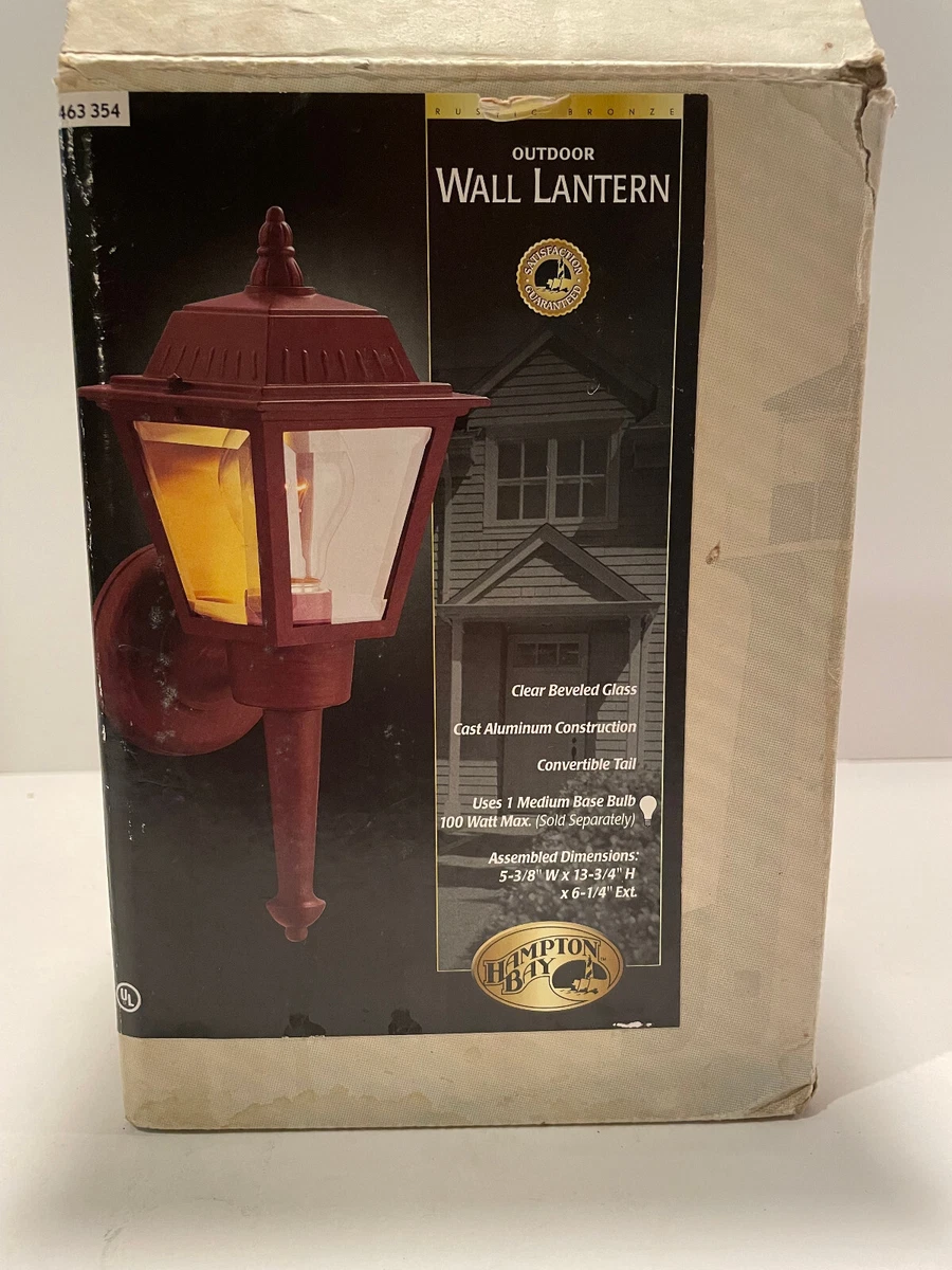 Hampton Bay Outdoor Wall Lantern 463 354 Rustic Bronze