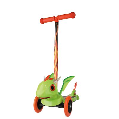 Kinderroller Tretroller 3D Feuerspeiender Drache Scooter, Standard bis 20 Kg