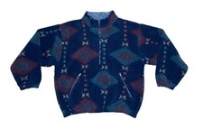 Vintage Kanata Cowichan Men s Large Aztec Southwestern 1/2 Zip Pullover Sweater