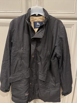 Burberry's - DELL OGLIO PALERMO Men's Coat Black Lined Plaid Large