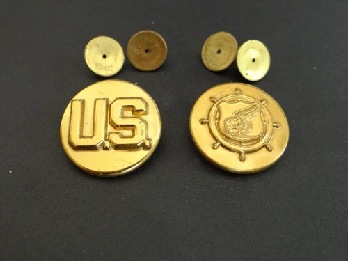 WW2 US Army Military Transportion Enlisted Collar Disc Insignia Set