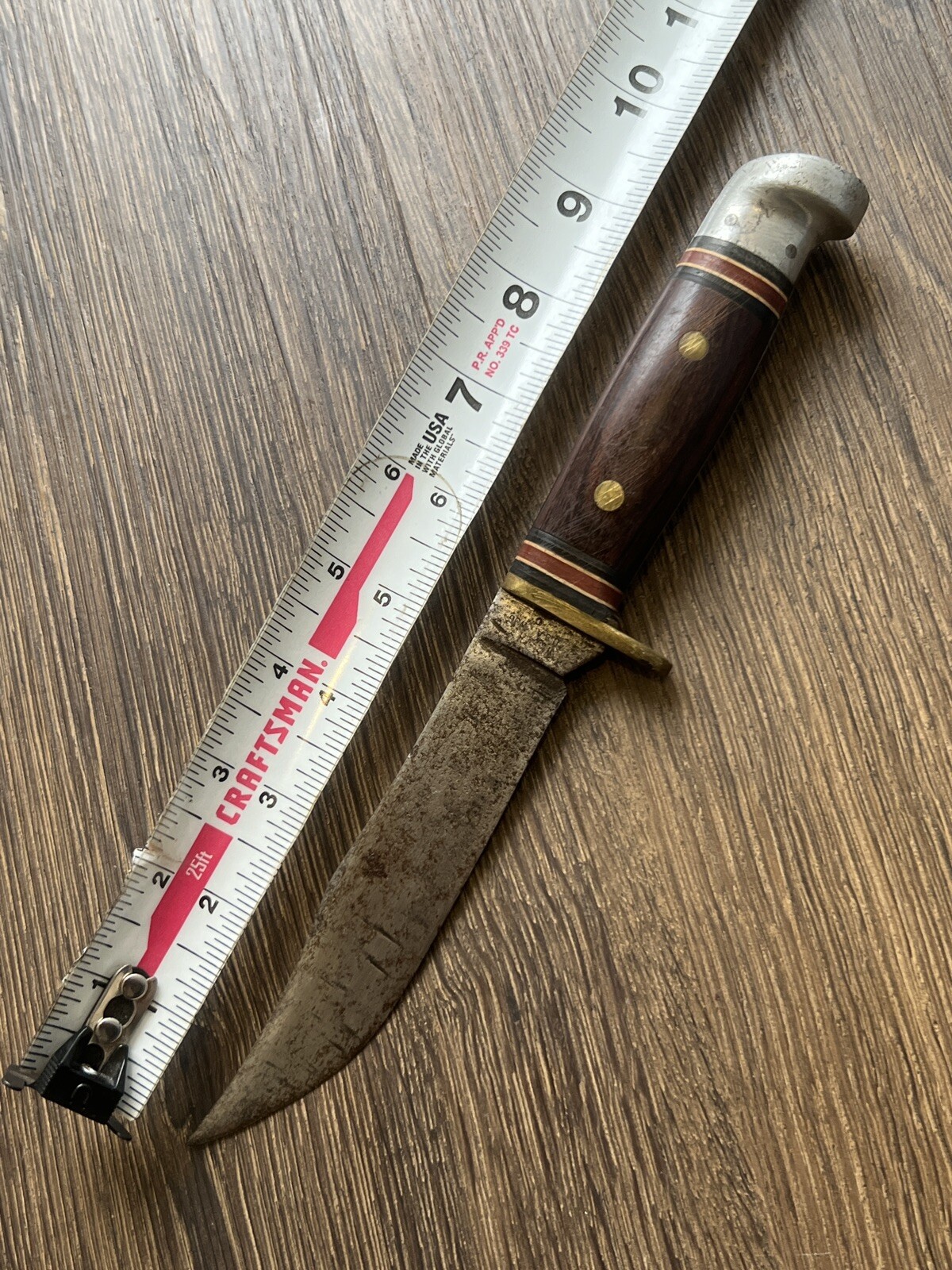 WESTERN USA W36 C Vintage Fixed Blade Hunting Knife, Rosewood Handles