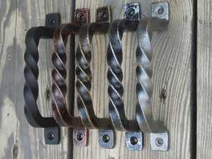 Hand Forged Door Pull 6 Twisted Handle Wrought Iron Barn Door