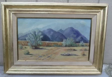 CALIFORNIA DESERT LANDSCAPE OIL ON CANVAS PAINTING SIGNED