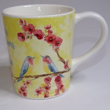 Cracker Barrel Tea Cup Happiness Blooms From Within Heavy Ceramic Coffee Mug