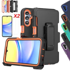 For Samsung Galaxy A15 5G Case Phone Cover Belt clip Shockproof + Tempered Glass