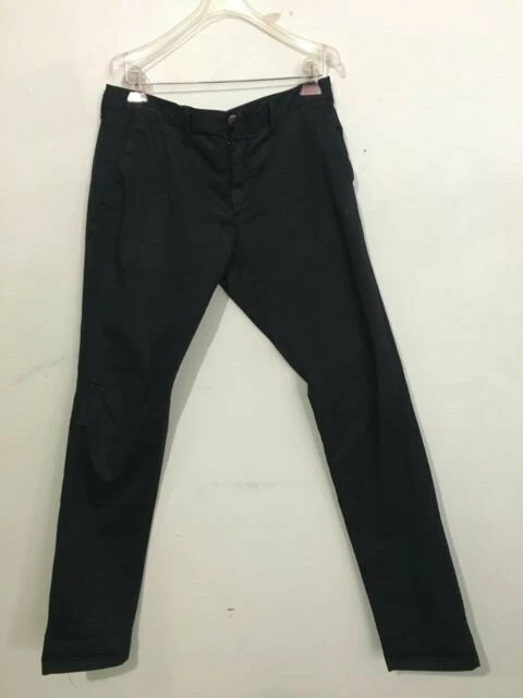 Basic Zara Man Size 32 X 32 Navy Blue Men Modern Pant Flat Front RN#77302