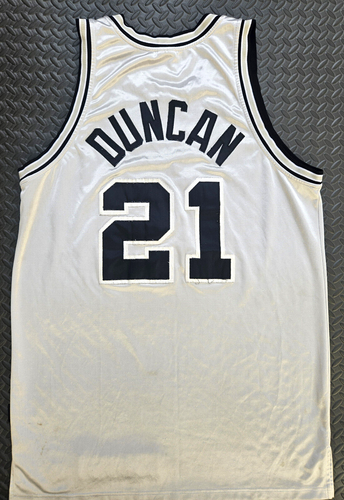 Nike NBA San Antonio Spurs Tim Duncan #21 Jersey Mens 48 XL Authentic Silver Vtg - Picture 2 of 24