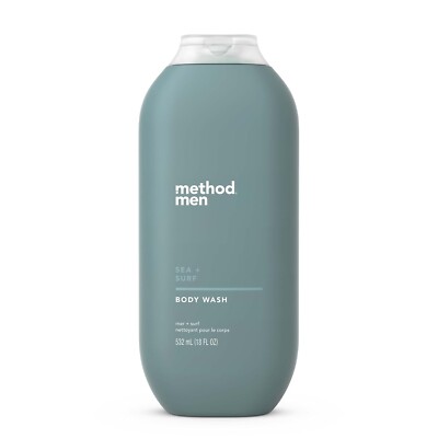 Method Men Body Wash Sea Surf, Paraben and Phthalate Free 18 fl oz (Pack of 1)