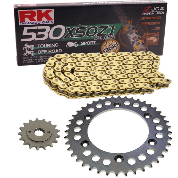 Kettensatz Triumph Daytona 955 99-01 Kette RK GB 530 XSO 108 Offen Gold 18/4-image
