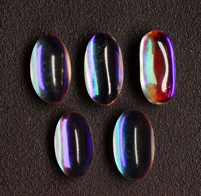 Je 16 bis 17 kt Rainbow Fire Mystic Topas Cab zertifiziert 5 Stck. Edelstein Lot