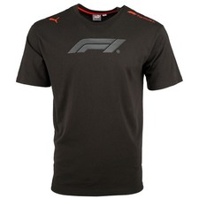 PUMA F1 Essentials Relaxed Crew Neck Short Sleeve T-Shirt Mens Black Casual Tops