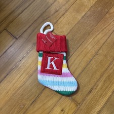 Wondershop Monogram Mini Letter K Rainbow Christmas Stocking Initial Target Knit