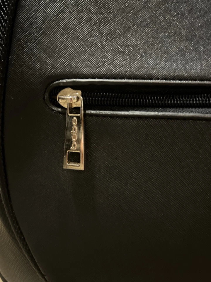 BeBe Designer 21” Faux Leather Suitcase-  Black & Gold w Luxury Animal Print - Image 2 of 4