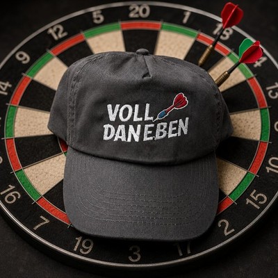 Dart Cap bestickt mit Name Pfeil Board Logo Club Verein Basecap personalisiert