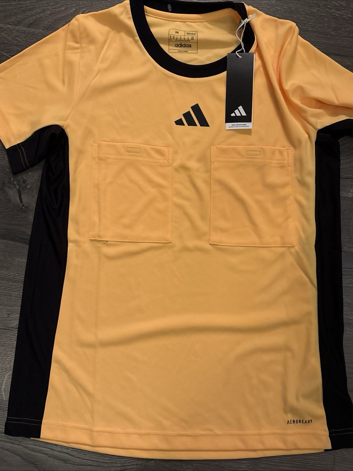 Adidas Aeroready  Jersey Soccer Referee Shirt Yellow  Sz M NWT $65