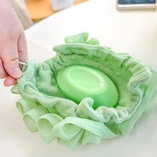 2-in-1 Shower Loofah Soap Holder Bath Sponge Exfoliating Body Scrubber