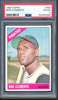 1966 Topps #300 ROBERTO CLEMENTE Pittsburgh Pirates Centered ~ PSA 4 