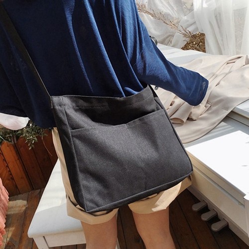 Borsa shopping nuova studentessa moda spalla selvaggia grande capacità tela 3040 - Foto 7 di 9