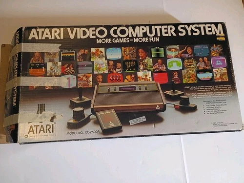 Vintage 1980 Atari 2600 Video Computer System Console CX-2600A In Box Tested 