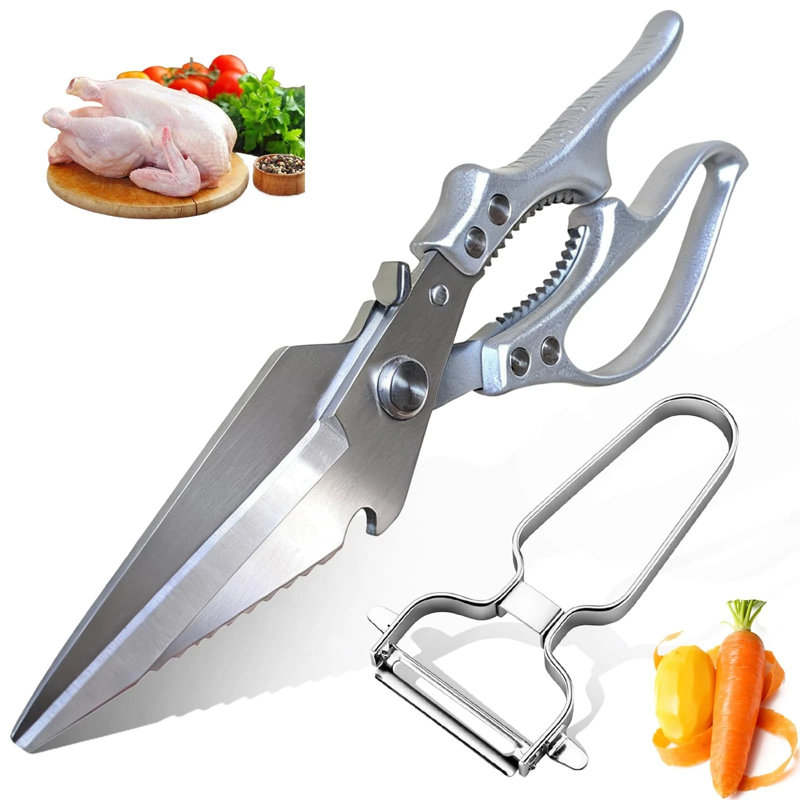 Poultry Shears Heavy Duty kitchen Scissors,Kitchen Shears For Food,Vegetable ...
Opens in a new wind