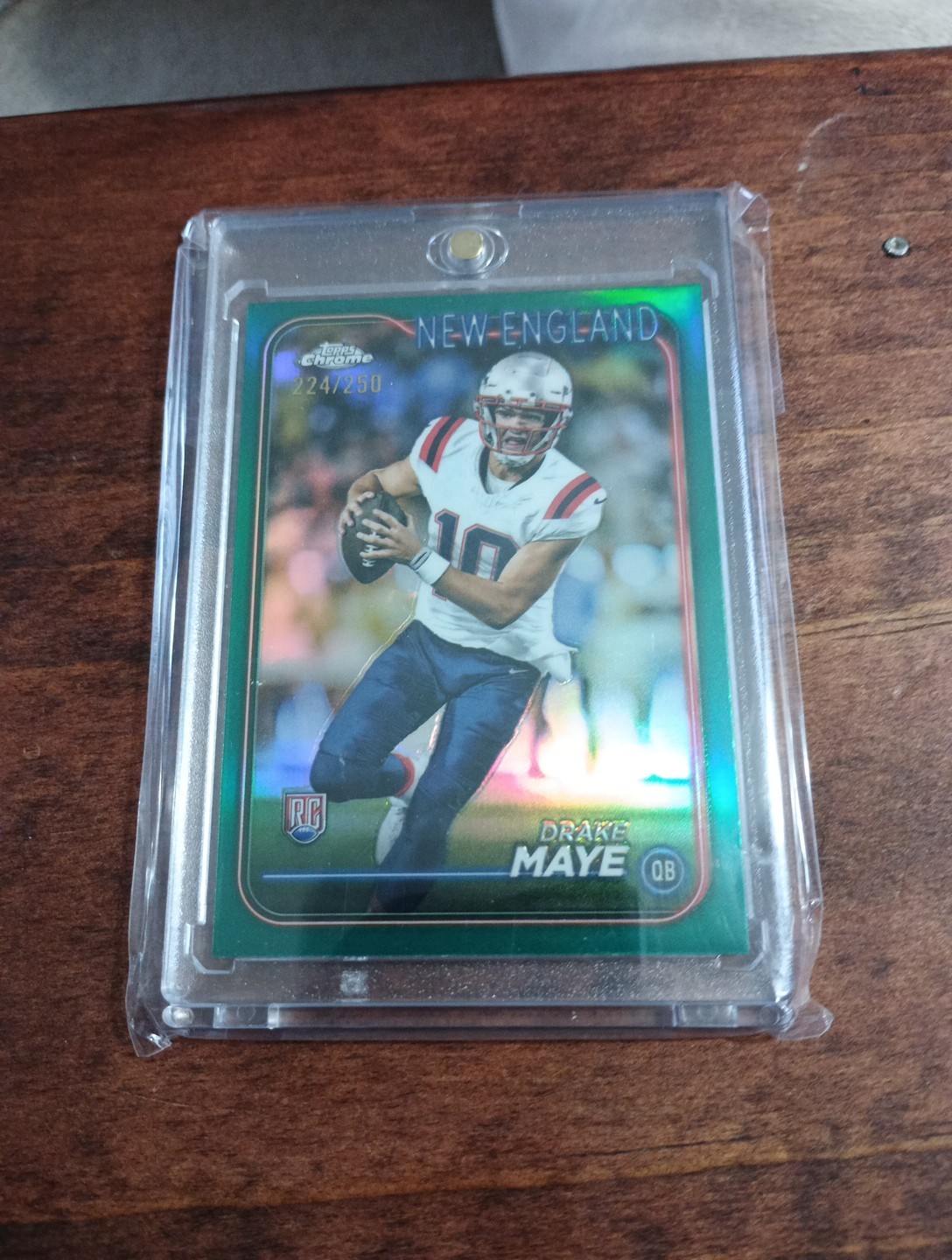 2024 Topps Chrome - Rookies Drake Maye #203 Teal Refractor /250 (RC)