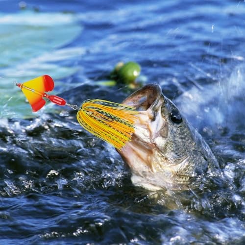 Spinnerbait Fishing Lures Kit Set, 6pcs Bass Fishing Buzzbait Style B-6pcs - Image 7