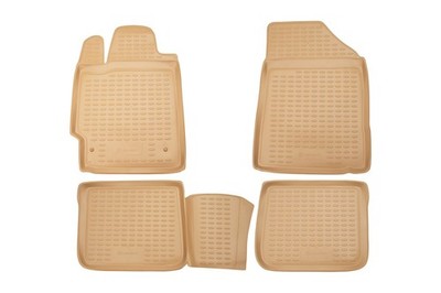 Gummi Fußmatten für MITSUBISHI Pajero IV V80 ab 2006 (beige)