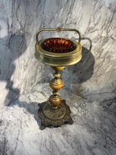 Vintage Floor Standing ItalianAshtray Onyx Gold Gilt MidCentury 1960s