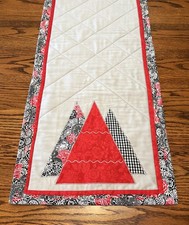 Christmas Table Runner Handmade Grey Quilted 15.75" x 44"  New