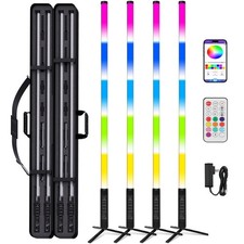 4Pack Professional 360 DJ Tube Light Bar Stand with Case Battery Powered IP65...