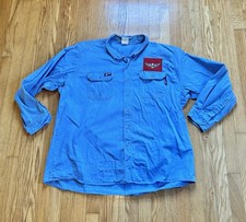 Lapco Flame Resistant FR Welding Button Down Long Sleeve Shirt 2XL Blue