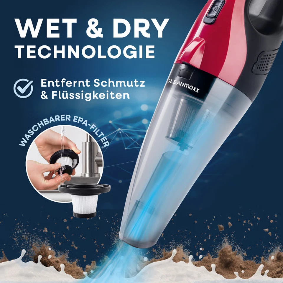 CLEANmaxx Akku Staubsauger Handstaubsauger Handsauger kabellos Auto KFZ Sauger - Bild 3 von 4