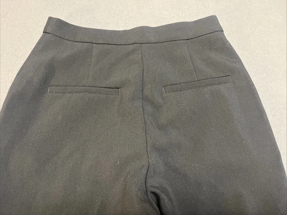 Pantalones de vestir negros para mujer H&M pantalones pierna recta dobladillo dividido talla 4 Foto 4 de 4
