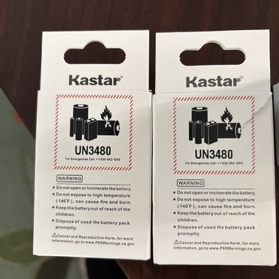 Kastar 2x 110-240V Lithium-ion Battery & Charger - UN3480