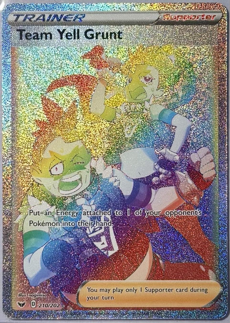 Team Yell Grunt (Secret) 210/202 Swsh01: Sword & Shield Holo