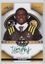 2015 Leaf US Army All-American Bowl Tour Green Ink 11/25 Tim Irvin Auto 1i9