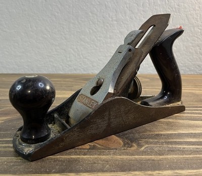 Vintage Stanley Plane 12-003 Brown Handles Flat Bottom Tool Made In England Used