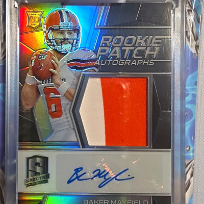 Panini 2018 Spectra Baker Mayfield Rookie Patch Auto /99 #203 Browns NFL