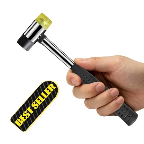 2-Way 25mm Mini Small Rubber And Nylon Head Face Mallet Hammer Handle Shaft