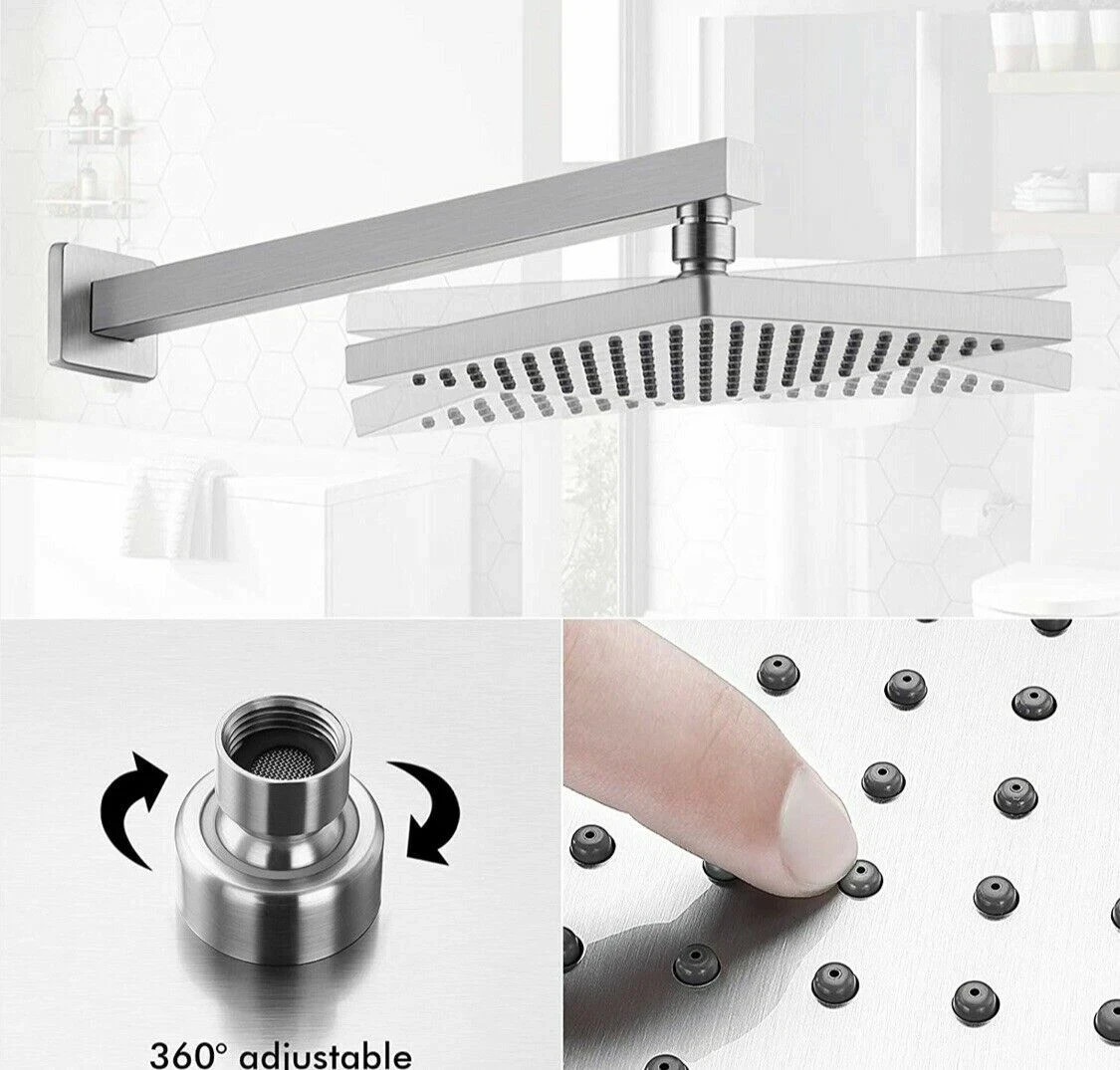 KES XB6230-BN Nickel Finish Complete 10" rain shower faucet & hand shower NEW!
